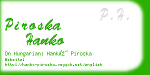 piroska hanko business card